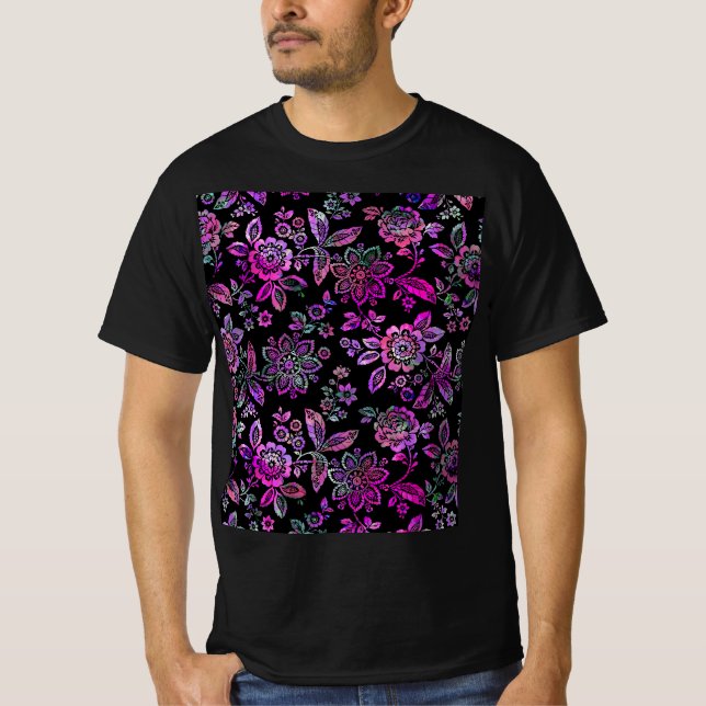Camiseta Flores Estilizadas (Frente)