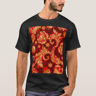 Camiseta Flores Étnicas Elegantes Padrão Invisível