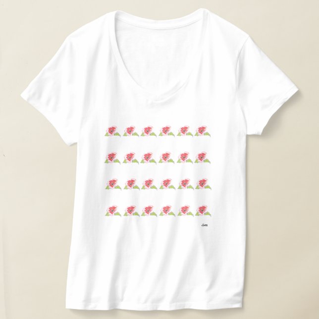 Camiseta  :   Flores Exóticas  (Postura )