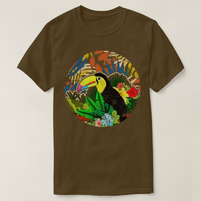 Camiseta Flores Exóticas Ornitóloga Bird Watcher Exótica B (Frente do Design)