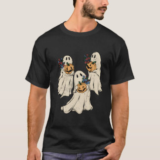 Camiseta Flores Fantasmagóricos Halloween Temporada Assusta
