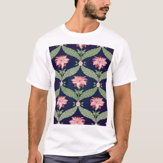 Camiseta Flores Fantásticas: Motifs Indianos Escuros (Frente)