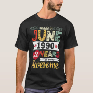 Camiseta Flores Feitas Em Junho De 1990 Felizes 32 Anos De