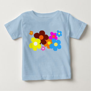 Camiseta Flores Felizes Azul Claro