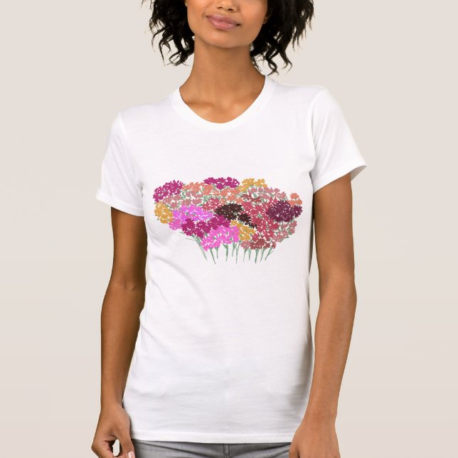 Camiseta Flores Felizes e Coloridas Divertidas (Frente)