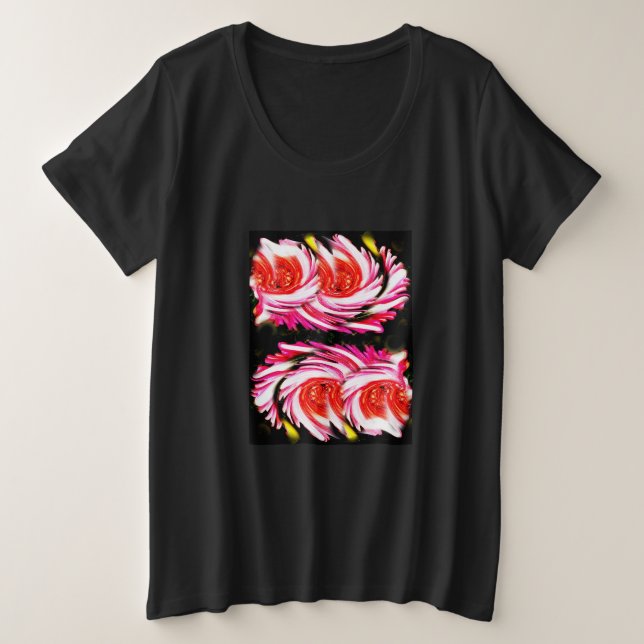 Camiseta Flores festivas vermelhas (Frente do Design)