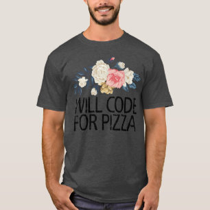 Camiseta Flores Florais, Amor Engraçado, Coisa Para Pizza