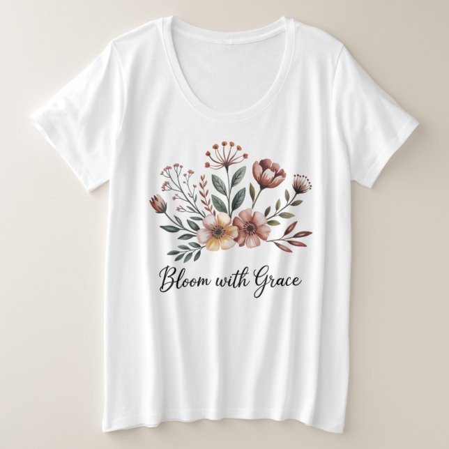 Camiseta Flores Florais Brancas Florestas Jardim de Flores  (Frente do Design)