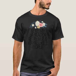 Camiseta Flores Florais, Eu Gosto do Meu Labrador Retriever