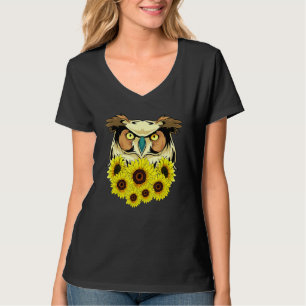 Camiseta Flores Floresta Floral de Pássaro Sábio