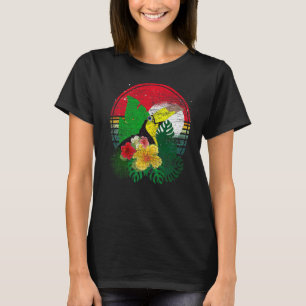 Camiseta Flores Florestas Tropicais De Aves Retro Touca