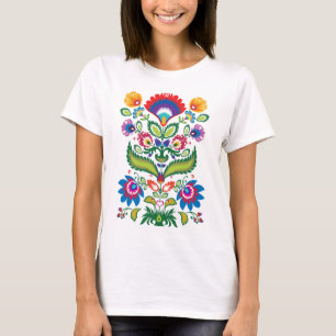 Camiseta Flores folclóricas, mistura de cores 5