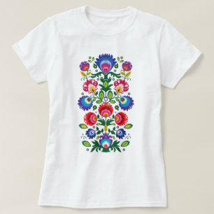 Camiseta Flores folclóricas, mistura de cores 6