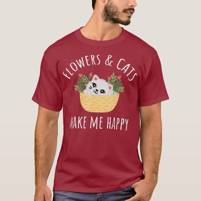 Camiseta Flores Gatos Florista (Frente)
