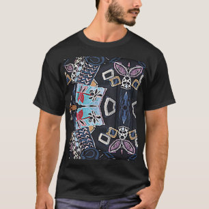 Camiseta Flores Geométricas Legal Design de Ponta Preto