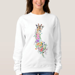 Camiseta Flores Girafa Sweatshirt