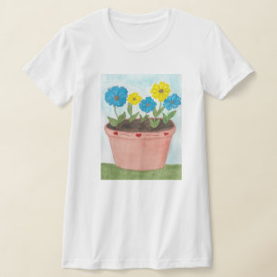 Camiseta Flores Imaginárias em Vaso com Corações