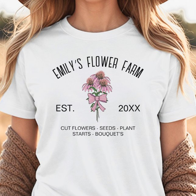 Camiseta Flores Locais Modernas com Nome de Fazenda (Criador carregado)