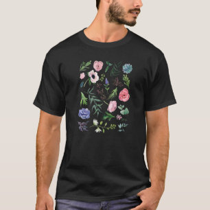 Camiseta Flores loucas, conjunto de flores aquosas com l