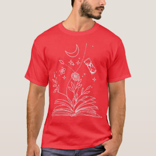 Camiseta Flores Lua, Estrelas Adolescentes de Livros Femini