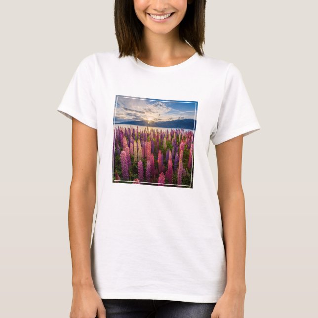 Camiseta Flores | Lupinas Nova Zelândia (Frente)