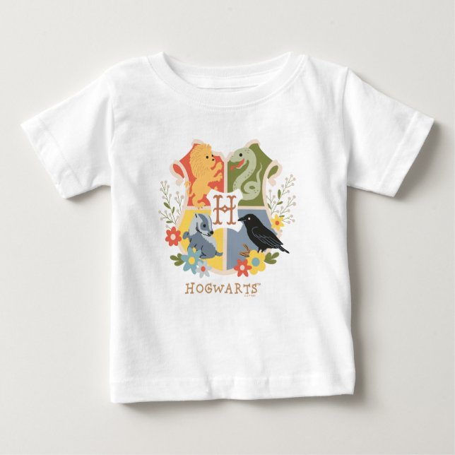 Camiseta Flores Mágicas Brasão HOGWARTS™ (Frente)