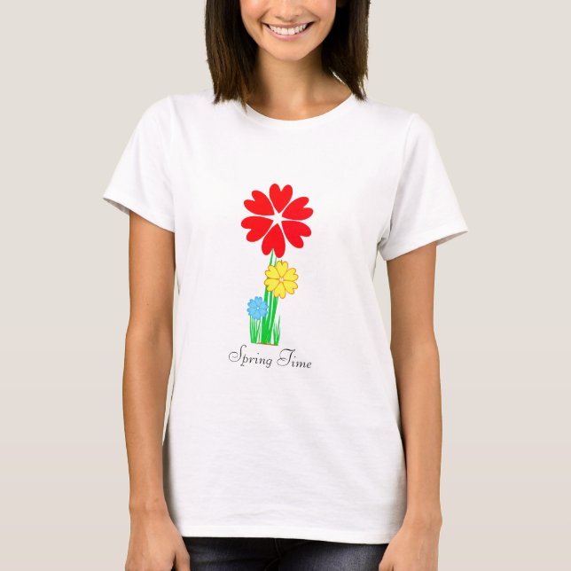 Camiseta Flores Modernas da primavera (Frente)