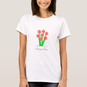 Camiseta Flores Modernas de Coração de Primavera