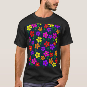 Camiseta Flores Multicoloridas Padrão Floral