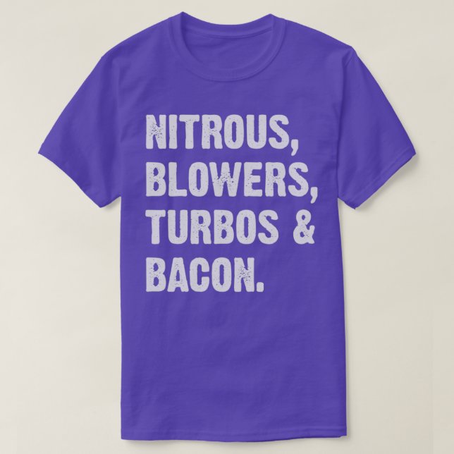 Camiseta Flores Nitrosos Turbos e Bacon (Frente do Design)