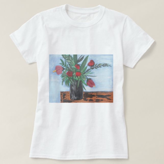 Camiseta Flores num vaso (Frente do Design)