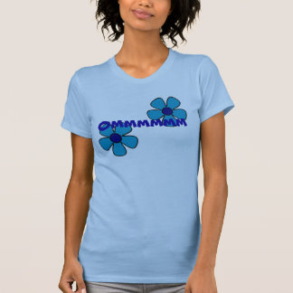 Camiseta Flores Om e Azuis - Tanques Yoga