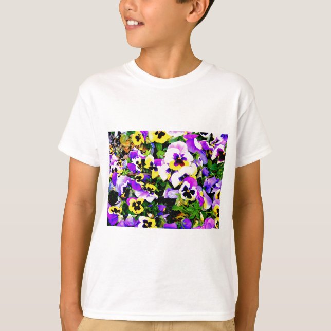 Camiseta flores pansíveis (Frente)