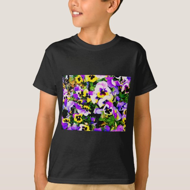 Camiseta flores pansíveis (Frente)