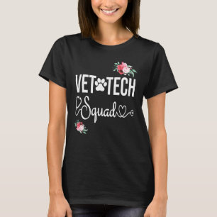 Camiseta Flores para impressão de pata-branca Vet Tech Squa