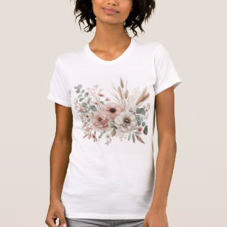Camiseta Flores pastosas de aquarela, flores em Candy Land