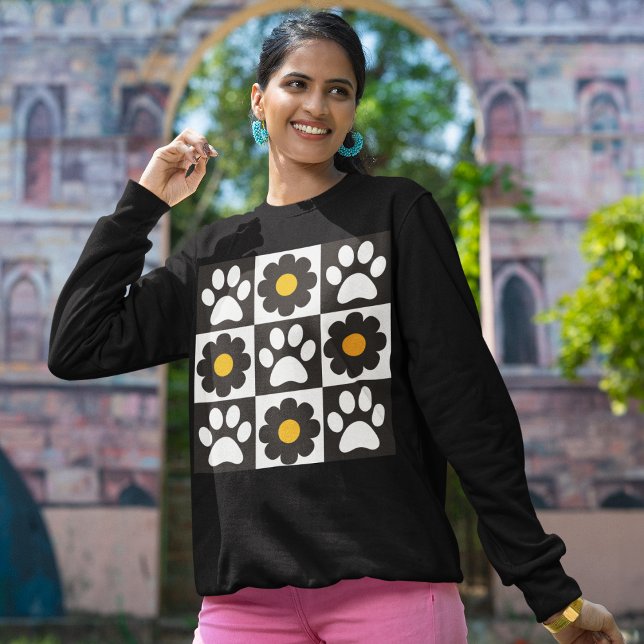 Camiseta Flores Patas Xadrez Daisy Retro (Criador carregado)