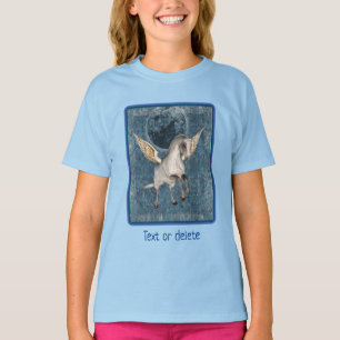 Camiseta Flores Pegasus Blue Moon Fantasy Horart