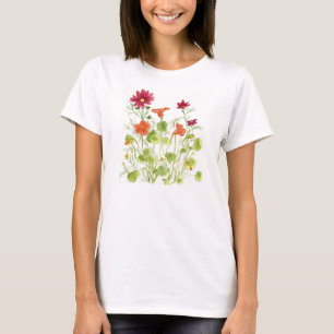 Camiseta Flores pintadas da chagas dos joaninhas da