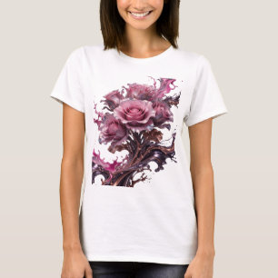 Camiseta Flores prateadas e elegantes em SALPICOS DE CHOCOL