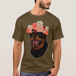 Camiseta Flores Proprietário do Cachorro Flor Pet Rutweile
