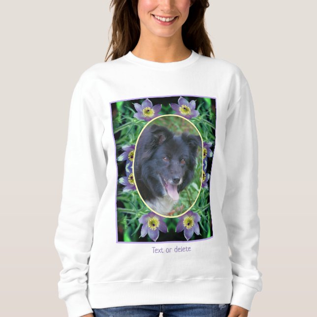 Camiseta Flores Púrpuras Criam sua própria foto (Frente)