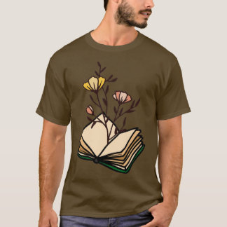 Camiseta Flores que crescem a partir da colheita de livros
