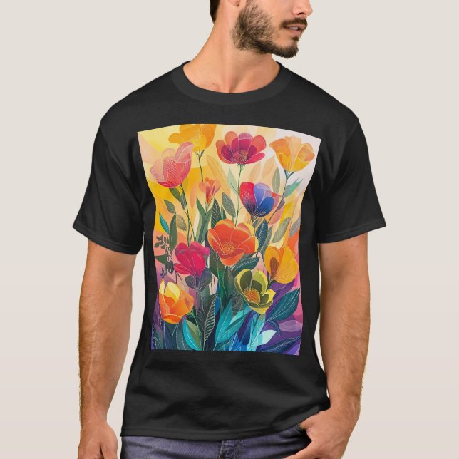 Camiseta Flores Radiantes (Frente)
