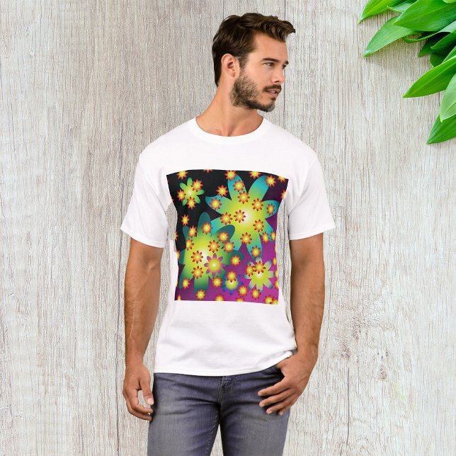 Camiseta Flores Retro Coloridas (Criador carregado)