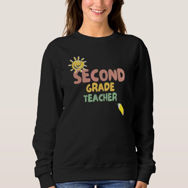 Camiseta Flores Retro Segunda Ideia de Professora da 2ª Sér (Frente)