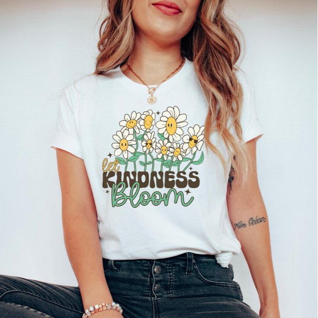 Camiseta Flores Retroritárias Deixam A Bondade Bloquear (Criador carregado)