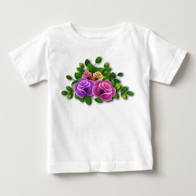 Camiseta Flores rosa (Frente)