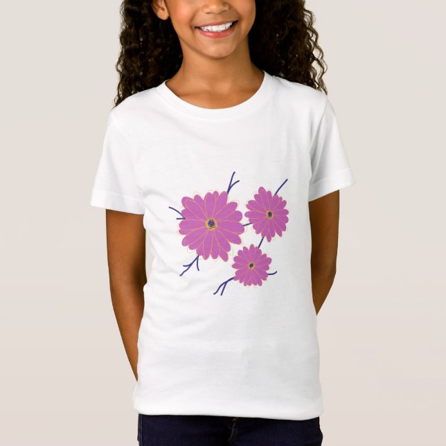 Camiseta Flores Rosa Bonitas (Frente)