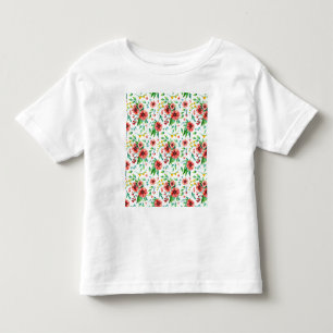Camiseta Flores Rosa Pintadas À Mão Padrão Floral- 23498